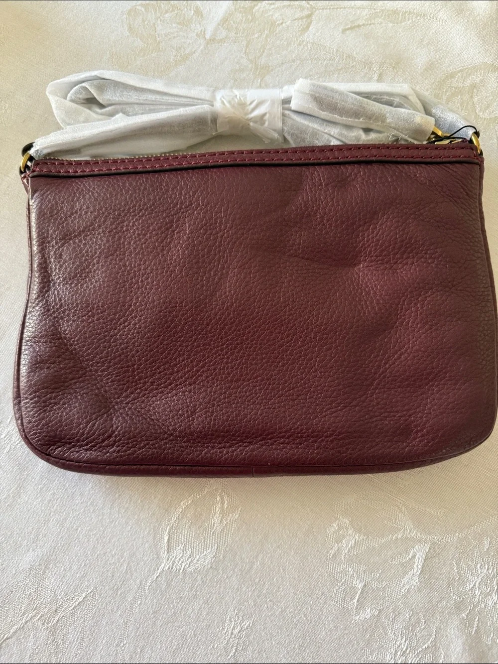 Fossil Erin “Raisin” Leather Crossbody Bag
